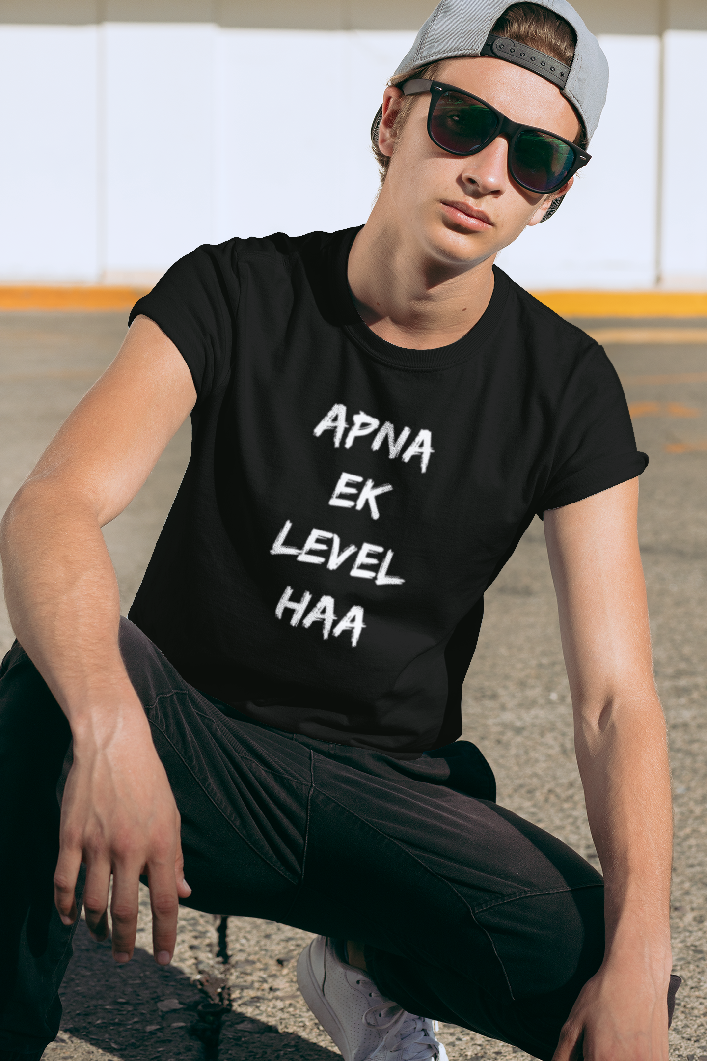 Trendy T-Shirt Design: Apna Ek Level Haa - Street Style Look: Choosypanda.shop