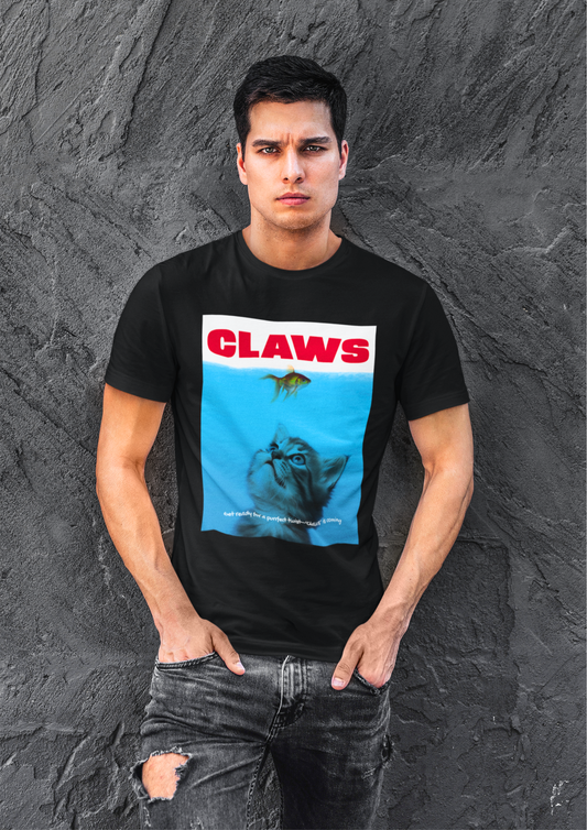 Bold Style Meets Playful Design: Black Cotton 'Claws' T-Shirt in Urban: Choosypanda